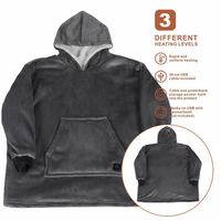 Hoodie USB Berpemanas Khusus Pria Serat Karbon Pemanas Cepat Selimut Elektrik yang Dapat Dipakai Hoodie Selimut Fleece Sherpa untuk Musim Dingin
