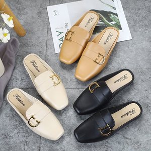 Women's Summer Korean-Style <b>Half</b> Toe Slippers Casual Non-<b>Slip</b> Sandals <b>Slip</b>-On Flat Design for Students Internet Celebrants - Product Image 5