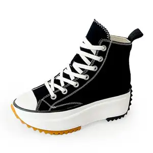2024 Women Men Ankle High Top Boot Hike Canvas Breathable Trendy Platform Canvas Shoes