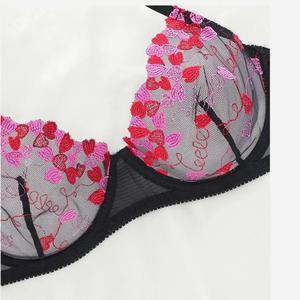 Nuovo Design donna Sexy Bralette Set XL tentazione rosa pizzo trasparente biancheria intima con ricamo decorazione Lingerie - Product Image 2