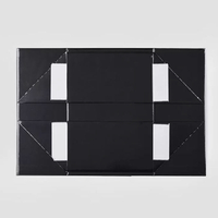 Carton recyclé imprimé de logo personnalisé de luxe professionnel boîtes cadeaux en papier pliable plat emballage fermeture magnétique noir