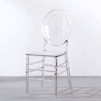 Chaise en cristal transparente monobloc moulé sans couture, idéale pour la décoration de mariages en extérieur – Prix de gros