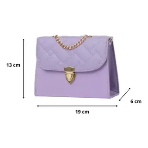 Bolso Bandolera Kaori Lila para Mujer de Fana, Cuero Genuino Acolchado, Impermeable, Decoración con Remaches, Correa Única, Estilo Moderno - Product Image 3