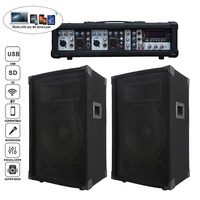Sistema de Altavoces PA Profesional de 1000W con 2 Subwoofers de 12 Pulgadas, Conjuntos de Karaoke TWS, Mezclador Amplificado de 4 Canales, Caja de Sonido, Bocina, Parlante