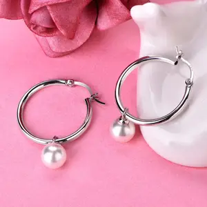 QINGXIN Fine Jewelry Customization OEM 925 Sterling Silver Pearl Ladies Vintage Zircon Charm Earrings Women