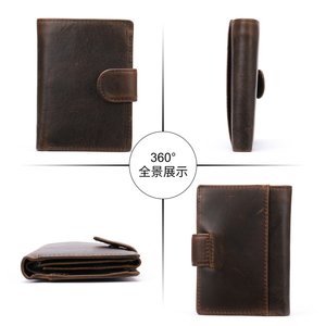กระเป๋าสตางค์ AndoBag รุ่นสั้นสำหรับผู้ชาย หนัง Crazy Horse สไตล์วินเทจ กระเป๋าใส่เหรียญ หนังวัวแท้ กระเป๋าสตางค์แบบพับสามตอน รุ่น 8301 - Product Image 5