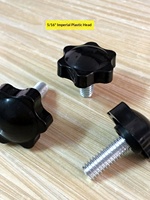 Orang Inggris Kulit Hitam # 32 Kepala Sekrup Kenop Penyetel Gagang Plastik 5/16"-18 Inch