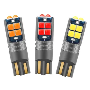 Bombilla LED T10 W5W para coche, accesorios para coche, luz de lectura, 12V, blanco, ámbar, azul, rojo, verde, morado, motocicleta, 168, 194