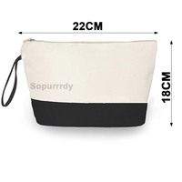 Sac de maquillage en toile de coton avec logo personnalisé, étiquette vierge, toile pliable, fermeture éclair résistante à l'eau, pochette de maquillage, sacs de voyage