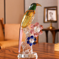 Nouvelle décoration d'intérieur de style chinois géométrique en cristal blanc, hôtel pour oiseaux, salon, meuble TV, décoration douce, ornement artisanal de perroquet