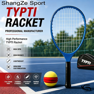 Racchetta da Tennis in Fibra di Carbonio OEM TYPTI T700, Leggera e Portatile, Design Personalizzato con Rete in Nylon - Product Image 1