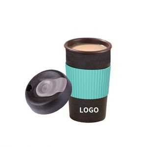 Promotion Coffee Grounds Eco Friendly Custom Logo <b>Reusable</b> Tumbler <b>Cup</b> With Lid - Product Image 1