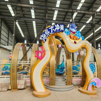Manège de fête foraine à succès : Mini montagnes russes interactives parent-enfant en fibre de verre pour enfants, idéal pour les centres commerciaux