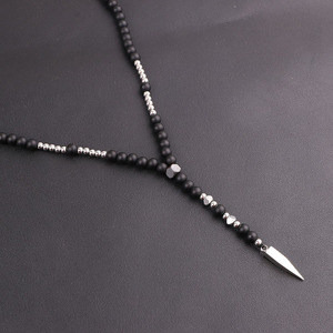 Classic Design in Pietra Naturale Della Pietra Preziosa <span class=keywords><strong>Perline</strong></span> 316L In Acciaio Inox Lunga Del Pendente Degli Uomini della <span class=keywords><strong>collana</strong></span> - Product Image 5