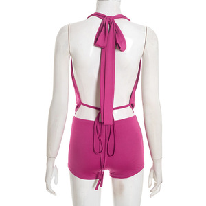 Neuheiten Beliebte 2025 Damenmode Figurbetont Dehnbar Tiefer V-Ausschnitt 2-Teiliges Shorts-Set - Product Image 6