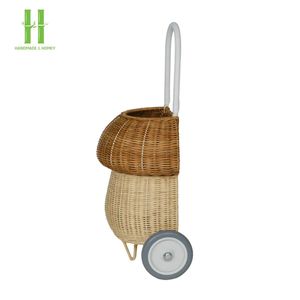 Panier de rangement pour enfants de haute qualité rotin naturel champignon Luggy coloré conceptions OEM personnalisable pour les mariages-usine du Vietnam - Product Image 2