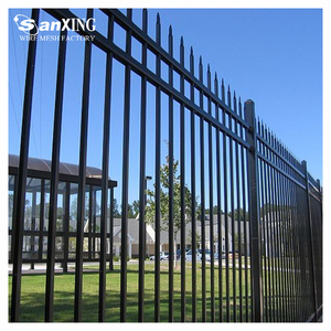 Black Powder Coated Steel Fence Panel Spearhead Top Metal Security Fence for Residential Commercial Outdoor Use - Product Image 4