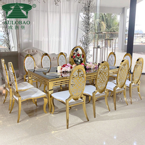 Mobilier de Salle à Manger Nouvelle Table de Salle à Manger en Acier Inoxydable Doré Design avec Plateau en Verre - Product Image 6