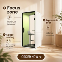 Cabine de bureau insonorisée certifiée CUL, cabine téléphonique acoustique, espace de travail silencieux avec système de ventilation pour le marché nord-américain