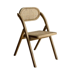 أفضل سعر على الطراز الفرنسي الحديث كرسي قابل للطي الروطان الظهر الخشب الصلب كرسي الطعام - Product Image 3