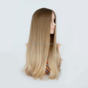 Top Quality European Virgin Human Hair Wig Kosher Full Lace Integration Jewish wig Straight Clip Base Women - Product Image 2