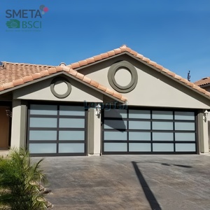 Portes sectionnelles pliantes en verre à cadre en aluminium motorisées Andexin pour entrée double de <span class=keywords><strong>garage</strong></span> - Product Image 1