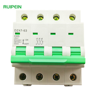 Disjoncteurs miniatures RUIPEIN DZ47-63A 4P 6 kA 1P/2P/3P/4P Courbe C unipolaire Pièces industrielles en cuivre - Product Image 1