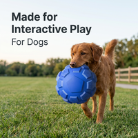 Jouet pour chien en caoutchouc durable, balle qui couine, indestructible, pour les mâchoires agressives, jeu interactif et nettoyage des dents
