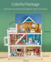 Maison de poupée en bois Villa avec accessoires Meubles de chambre de poupée Maison de poupée pour filles