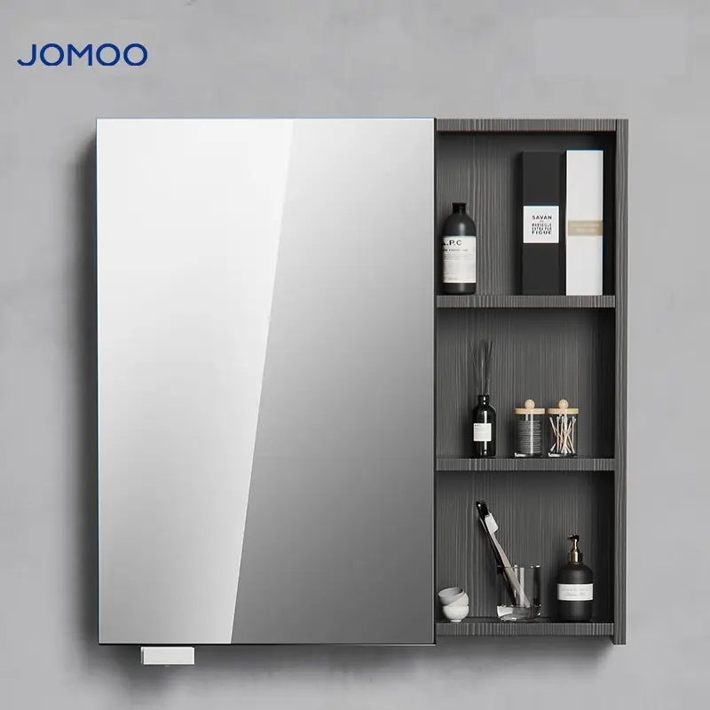 JOMOO Wall Hung Humanization Zoning Design Bathroom Mirror Cabinet Stainless Steel Hinges Makeup Storage Mirror Cabinet