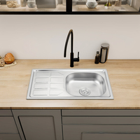 Évier de cuisine moderne à cuvette unique Offre Spéciale installation de comptoir de lavabo rectangulaire à fente unique en acier inoxydable avec un trou