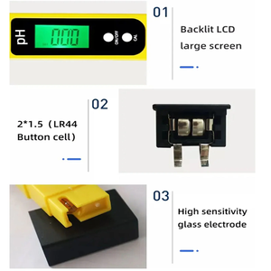 <span class=keywords><strong>Testeur</strong></span> d'acidité numérique avec stylo <span class=keywords><strong>de</strong></span> test d'étalonnage automatique pH-mètre numérique portable pour usage domestique - Product Image 2