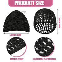 Bonnet en maille personnalisé avec logo pour femme, filet à cheveux en nylon, bonnet de nuit, foulard, bonnet de nuit tricoté à la main, filet à cheveux réglable pour la confection de perruques