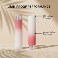 Atomiseur de parfum de voyage de luxe personnalisable, cylindrique, dégradé de couleurs, mini 8ml 10ml 15ml, rechargeable, en plastique, à mécanisme rotatif
