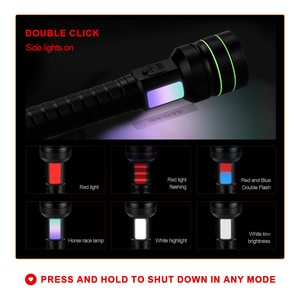 <span class=keywords><strong>Linterna</strong></span> Táctica Recargable de Alta Potencia con Luz <span class=keywords><strong>LED</strong></span> Blanca, Alcance de 5000m, Tipo Cob Horse Race - Product Image 4