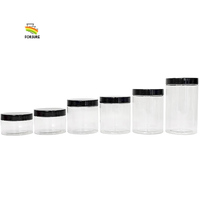 Bocaux ronds en PET transparent de qualité alimentaire de 450 ml, 500 ml, 750 ml, 7 oz, 14 oz, 16 oz, 17 oz, 26 oz avec couvercles en plastique