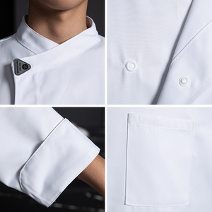 Chemise <span class=keywords><strong>de</strong></span> <span class=keywords><strong>cuisine</strong></span> à manches longues, uniformes <span class=keywords><strong>de</strong></span> travail d'été pour hommes et femmes, vestes <span class=keywords><strong>de</strong></span> chef <span class=keywords><strong>de</strong></span> <span class=keywords><strong>cuisine</strong></span> - Product Image 4