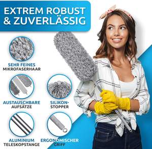 منفضة تلسكوبية قابلة للتمديد حتى 41 m ، فرشاة cobweb بمقبض تلسكوبي ، منفضة سحرية لجميع الأسطح - Product Image 6