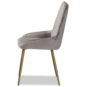 Chaise de restaurant moderne en tissu noir velours avec dossier solide et assise rembourrée en mousse - Product Image 3