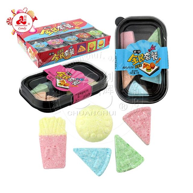 Halal Western Style Fast Food Shape Tablet Pressed Candy