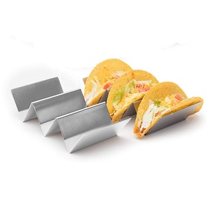 Comida mexicana vajilla de acero inoxidable 3 <span class=keywords><strong>Taco</strong></span> de cáscara titular rápido Catering - Product Image 4