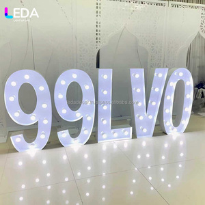 LEDA Hot Sale Modern Metal Marquee Giant Number with White <b>LED</b> <b>Bulb</b> Signs Stage for Wedding Party Events <b>Decoration</b> - Product Image 2