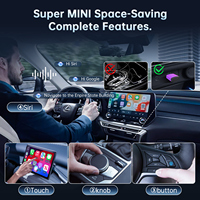 Adaptador Inalámbrico CarPlay 2 en 1 Inteligente Super MINI OEM de Fuallwin con Control por Voz Siri Compatible con Todas las Aplicaciones Populares y Google Maps