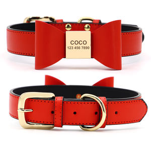 <span class=keywords><strong>Collar</strong></span> de cuero PU para perro, <span class=keywords><strong>collar</strong></span> para mascotas con pajarita suave para hombre, collares bonitos con lazo, pequeños y medianos accesorios para perros, gatos - Product Image 3