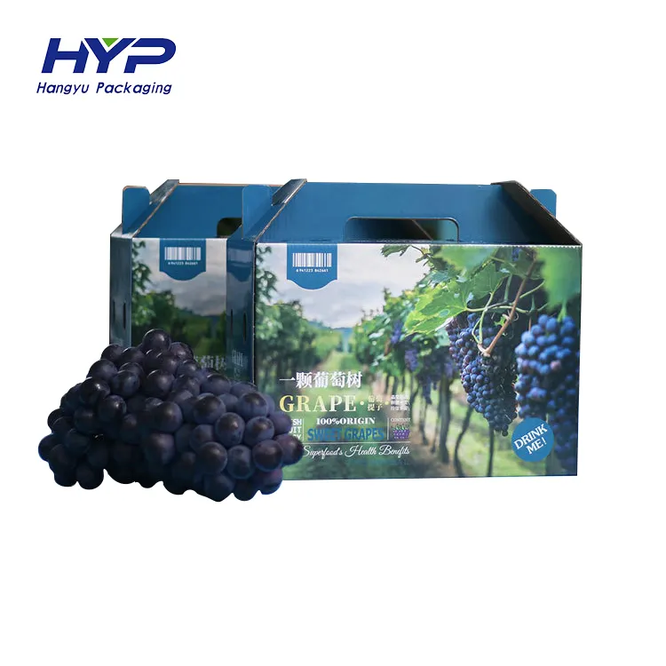 custom full color printed stronger cardboard paper dragon grape fruit packaging box