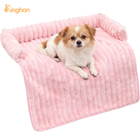 Coussin-lit Kinghon en velours côtelé moelleux pour chien et chat, coussin de canapé chaud d'hiver avec housse amovible, emballé en boîte, pour chiens de taille moyenne/grande
