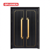 Porte d'entrée pivotante moderne de luxe en alliage d'aluminium avec prévention incendie pour appartement, villa, hôtel, usage extérieur