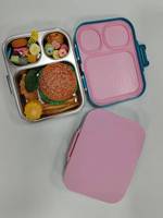 Boîte à lunch thermique pour enfants en acier inoxydable 304, 0-1L, couvercle en PP, 3 compartiments, anti-fuite, portable, pour pique-nique, compatible micro-ondes