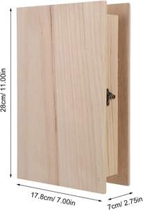 Caja <span class=keywords><strong>de</strong></span> Almacenamiento Pequeña y Ligera <span class=keywords><strong>de</strong></span> Madera con Forma <span class=keywords><strong>de</strong></span> <span class=keywords><strong>Libro</strong></span>, Tapa con <span class=keywords><strong>Bisagras</strong></span>, Organizador <span class=keywords><strong>de</strong></span> Recuerdos en Blanco, Estuche para Joyas, Tarjetas, Baratijas, 28x17.8x7cm - Product Image 2