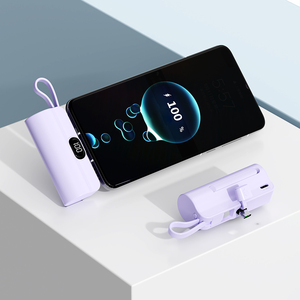 OEM 5000mAh 10000mAh Mini Power Bank avec câble intégré, support de téléphone, écran LCD, chargeur portable pour Android - Product Image 1